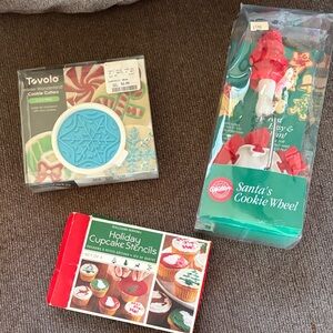 Wilton Santa’s Cookie Wheel, Tovolo Cookie Cutters and Williams-Sonoma Stencils